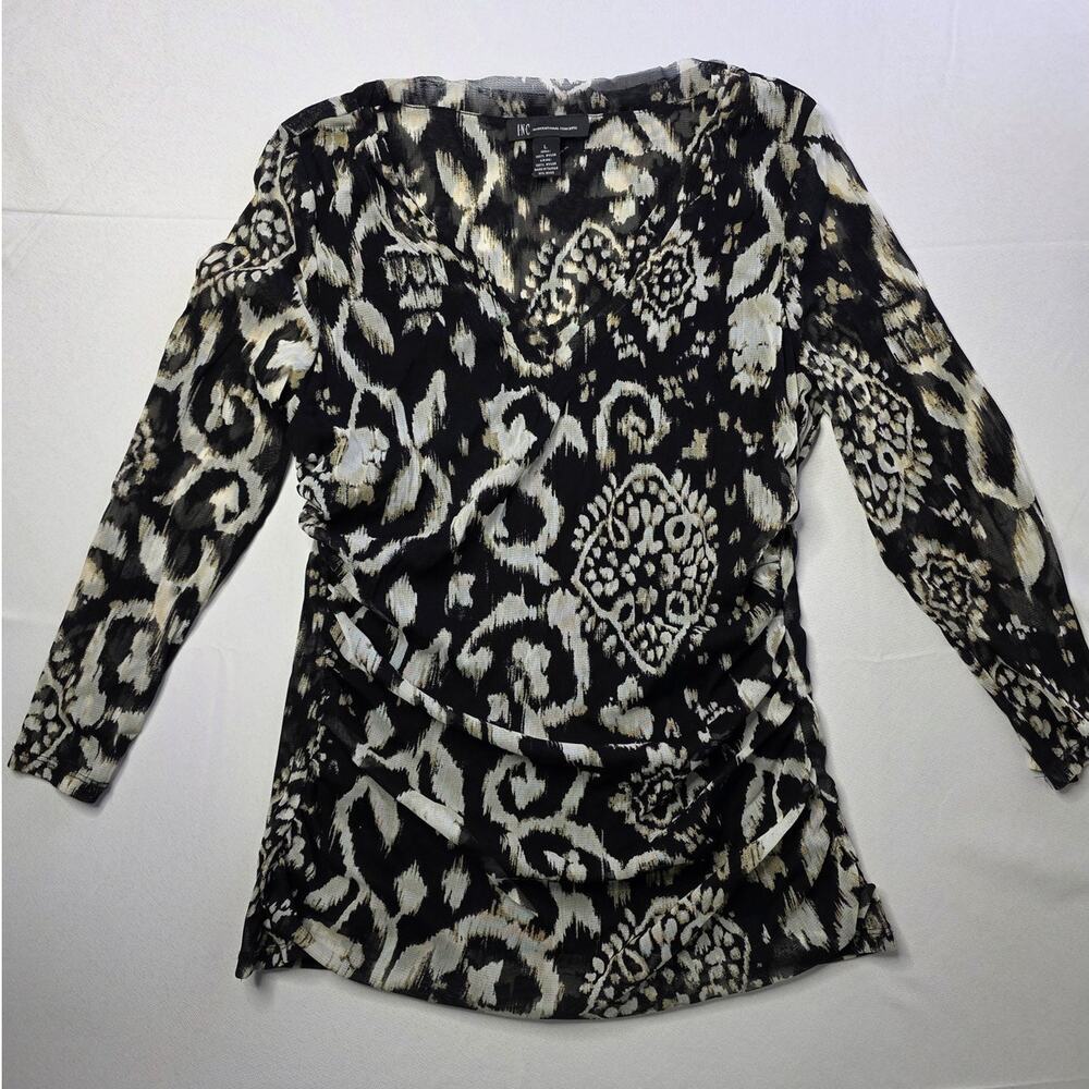 INC International Concepts mesh 3/4 sleeve top size L